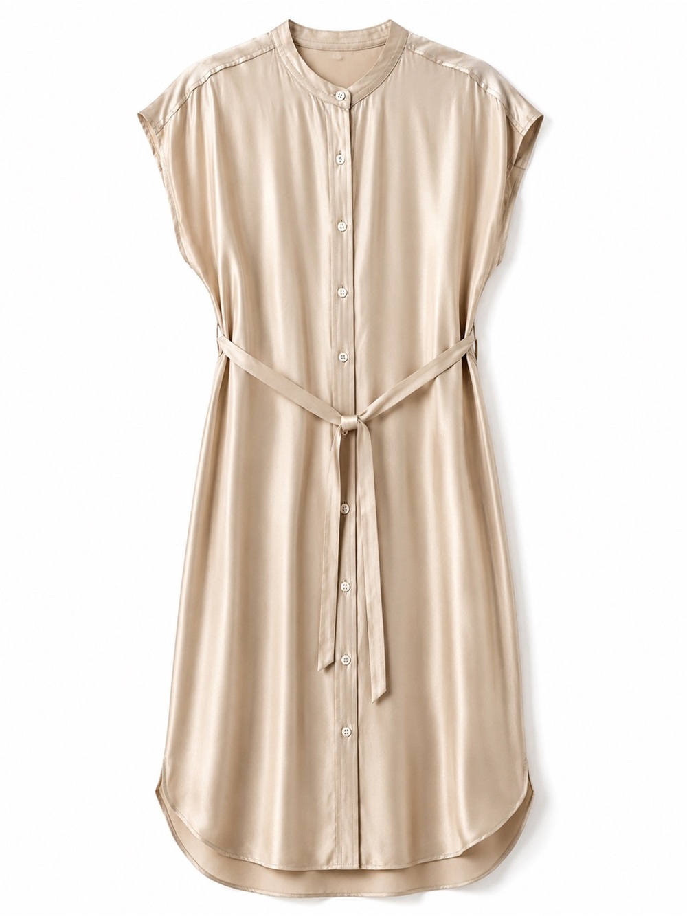 Banana Republic 100% Silk Tie Waist Midi Shirt Dress XS Petite NWT $250